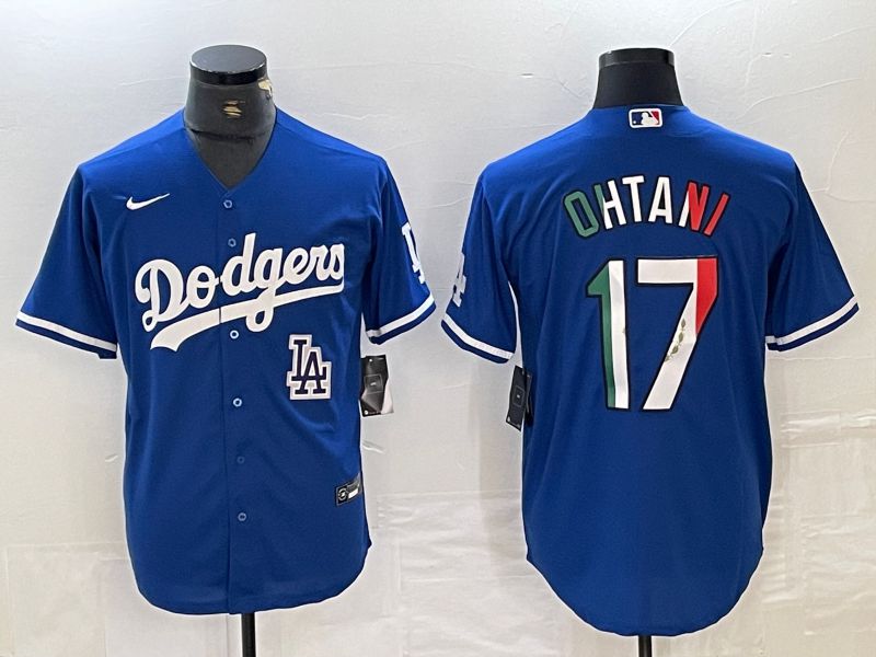 Men Los Angeles Dodgers #17 Ohtani Blue Nike Game MLB Jersey style 20